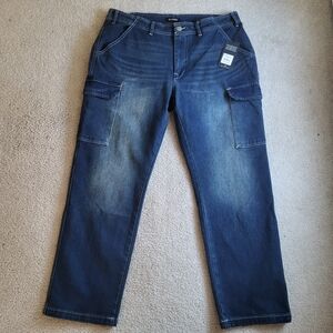 True Religion men's Denim Cargo Pants Jeans Size 36 NWT